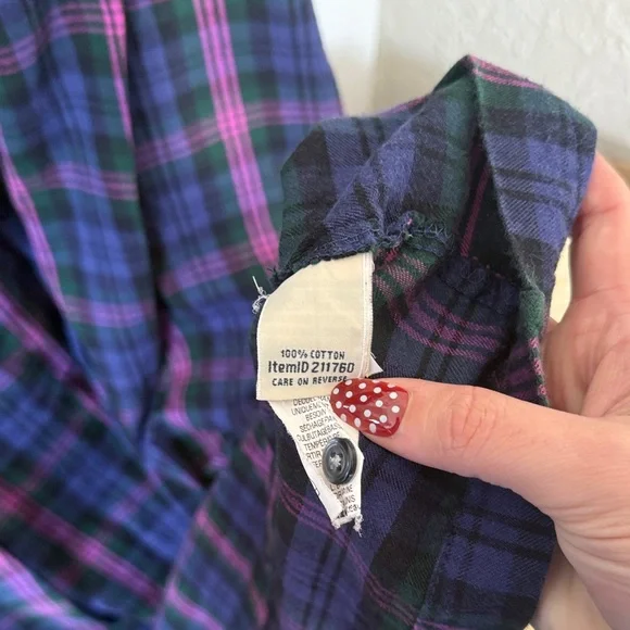 L.L.Bean Long Flannel Cotton Nightgown - Picture 5 of 8